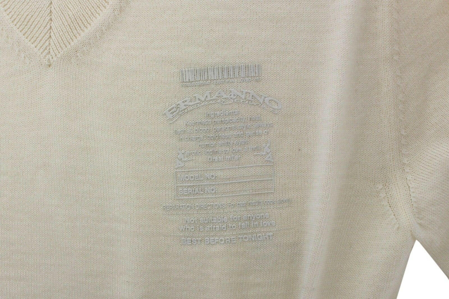Pull col V en laine mélangée blanc cassé Ermanno Scervino
