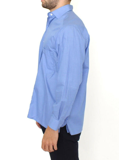 Ermanno Scervino Blue Cotton Dress Classic Fit Shirt