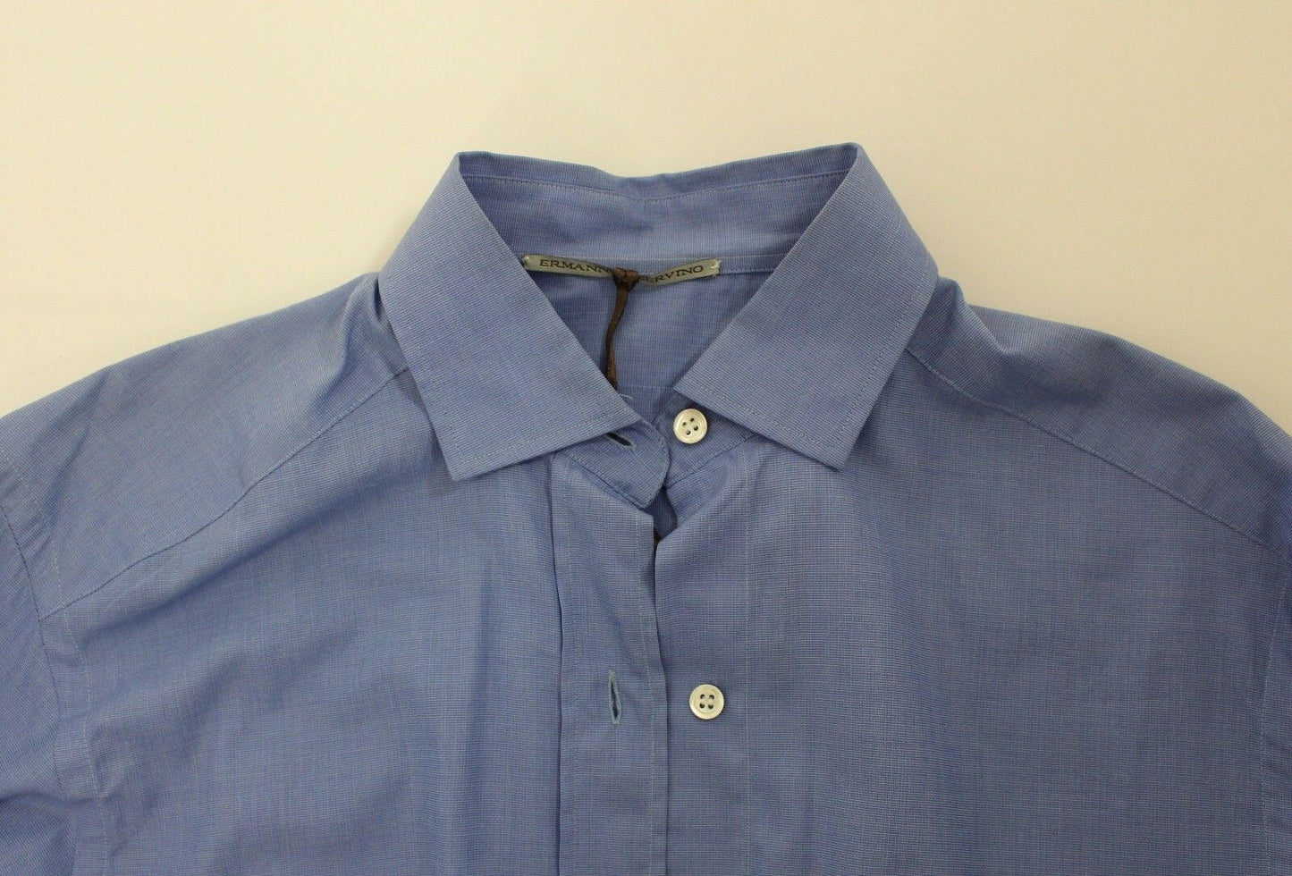 Ermanno Scervino Blue Cotton Dress Classic Fit Shirt