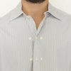 Ermanno Scervino White Gray Striped Regular Fit Casual Shirt