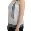 Ermanno Scervino White Blue Top Blouse Tank Shirt Sleeveless