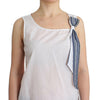 Ermanno Scervino White Blue Top Blouse Tank Shirt Sleeveless