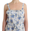 Ermanno Scervino Beachwear Blue Floral Beach Mini Dress Short