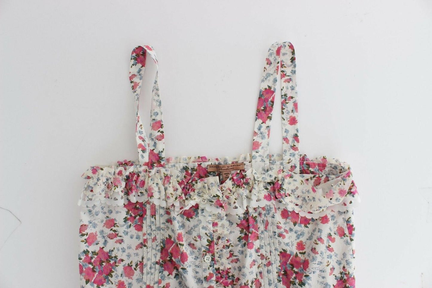 Ermanno Scervino Beachwear Rosa Blumen Strand Minikleid Kurz