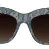 Dolce &amp; Gabbana DG4231 Sonnenbrille mit Schmetterlingsdesign aus Acetat mit blauer Spitze und Kristallen
