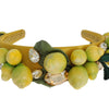 Dolce & Gabbana Yellow Lemons Sicily Crystal Diadem Tiara Headband