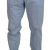 Dolce & Gabbana Blue Cotton Stretch Trousers Chinos Pants