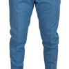 Dolce & Gabbana Blue Cotton Silk Trousers Chinos Pants