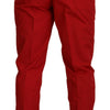 Dolce &amp; Gabbana Rote Chinos mit schmaler Passform aus Baumwolle