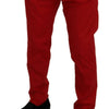 Dolce &amp; Gabbana Rote Chinos mit schmaler Passform aus Baumwolle