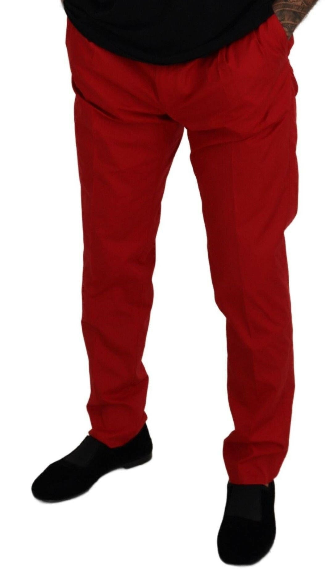 Dolce &amp; Gabbana Rote Chinos mit schmaler Passform aus Baumwolle