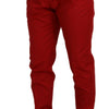 Dolce &amp; Gabbana Rote Chinos mit schmaler Passform aus Baumwolle
