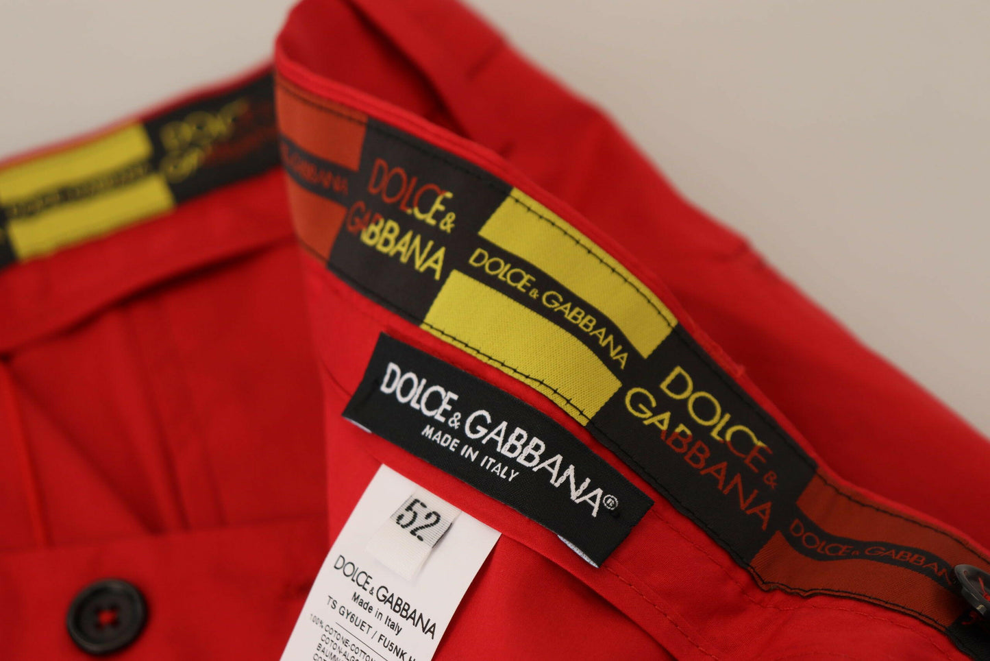 Dolce &amp; Gabbana Rote Chinos mit schmaler Passform aus Baumwolle