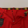 Dolce &amp; Gabbana Rote Chinos mit schmaler Passform aus Baumwolle
