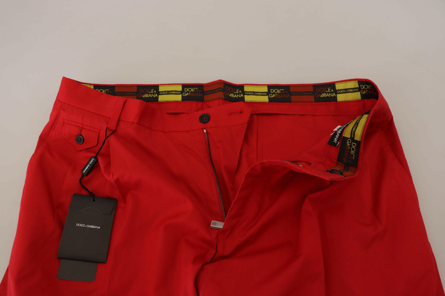 Dolce &amp; Gabbana Rote Chinos mit schmaler Passform aus Baumwolle