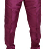 Dolce & Gabbana Pink Silk Slim Trousers Dress Formal Pants