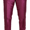 Dolce & Gabbana Pink Silk Slim Trousers Dress Formal Pants