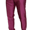 Dolce & Gabbana Pink Silk Slim Trousers Dress Formal Pants