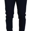 Dolce &amp; Gabbana Blaue Leinen-Baumwoll-Schlanke Hose Chinos Hose
