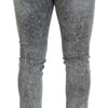 Dolce & Gabbana Gray Slim Fit Wash Stretch Cotton Denim Jeans