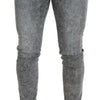 Dolce & Gabbana Gray Slim Fit Wash Stretch Cotton Denim Jeans