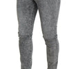 Dolce & Gabbana Gray Slim Fit Wash Stretch Cotton Denim Jeans