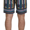 Dolce & Gabbana Multicolor Striped Stretch Cotton Shorts