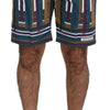 Dolce & Gabbana Multicolor Striped Stretch Cotton Shorts