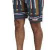 Dolce & Gabbana Multicolor Striped Stretch Cotton Shorts