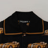 Dolce &amp; Gabbana – Schwarzes Poloshirt mit kurzem Arm und Auto-Print