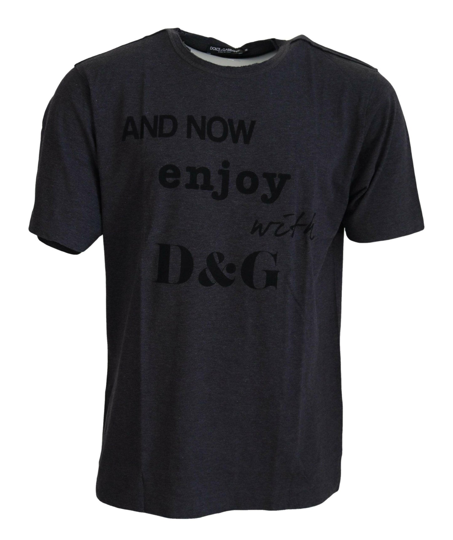 Dolce & Gabbana Gray Crewneck Cotton Short Sleeve  T-shirt