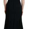 Dolce & Gabbana Black Dress Sheath Flare Viscose Dress