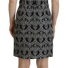 Dolce & Gabbana Black Gray Jacquard Sheath Bodycon Dress
