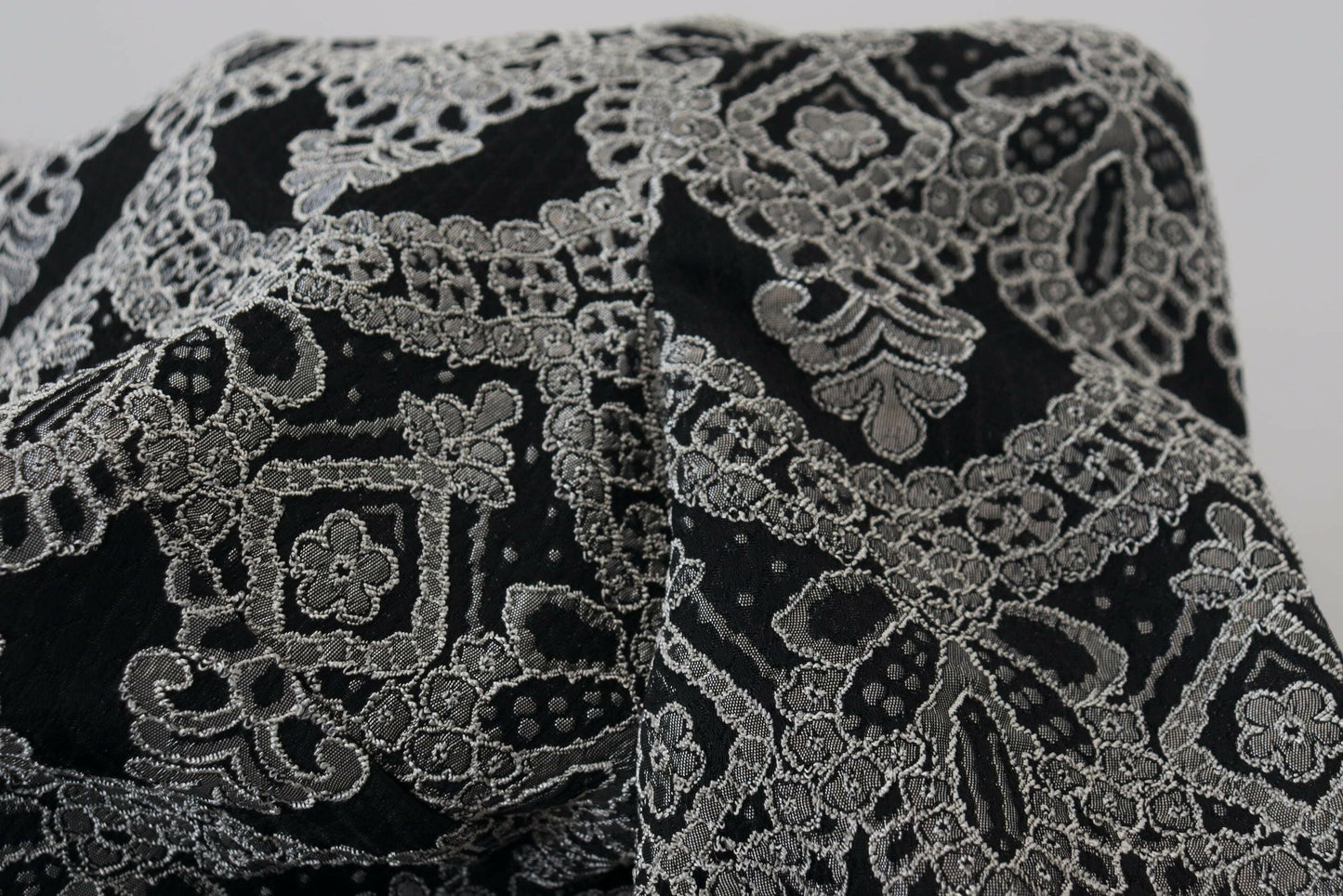 Dolce & Gabbana Black Gray Jacquard Sheath Bodycon Dress