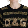 Dolce & Gabbana Black Gold D&G Crystal Cashmere Sweater