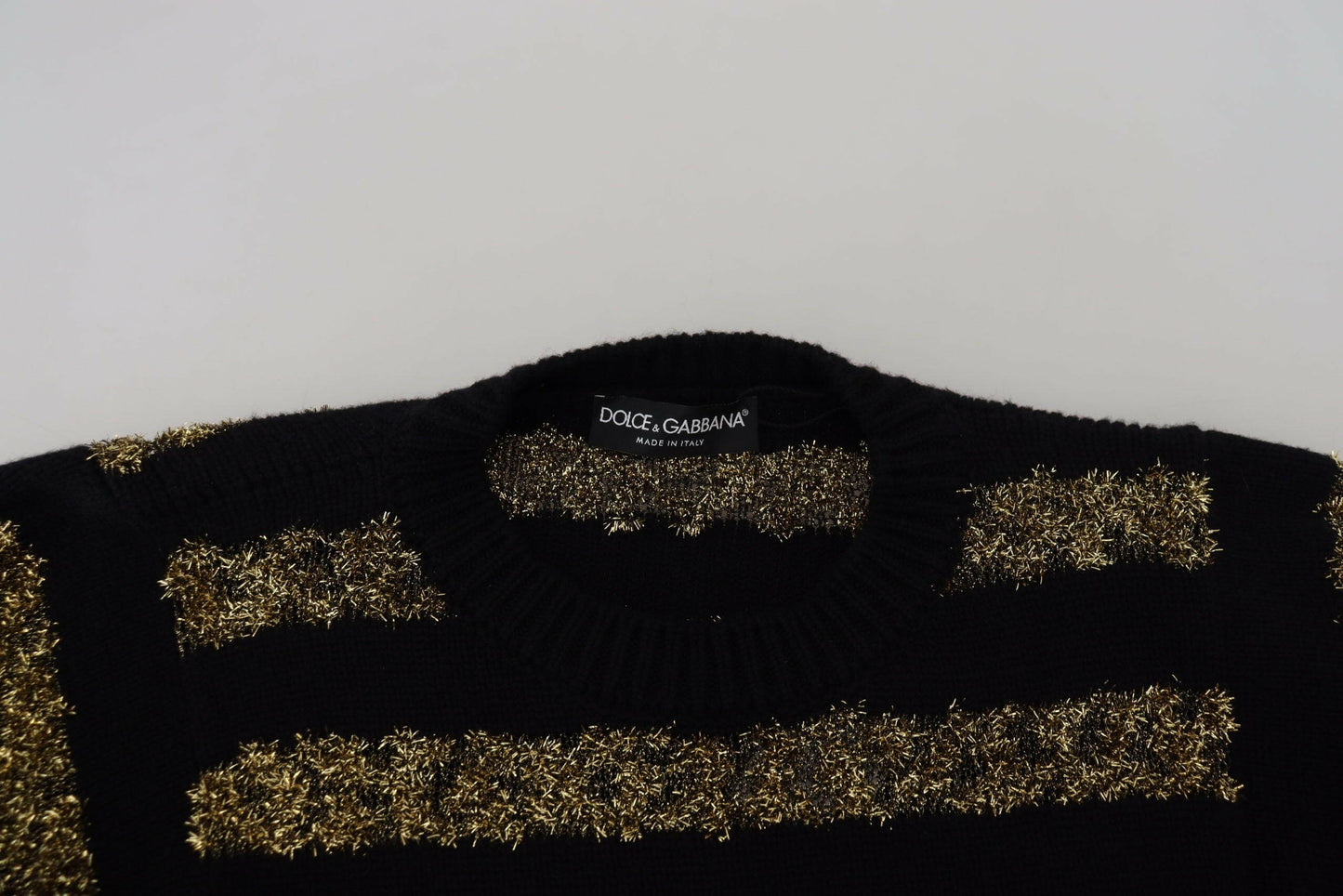 Dolce & Gabbana Black Gold D&G Crystal Cashmere Sweater