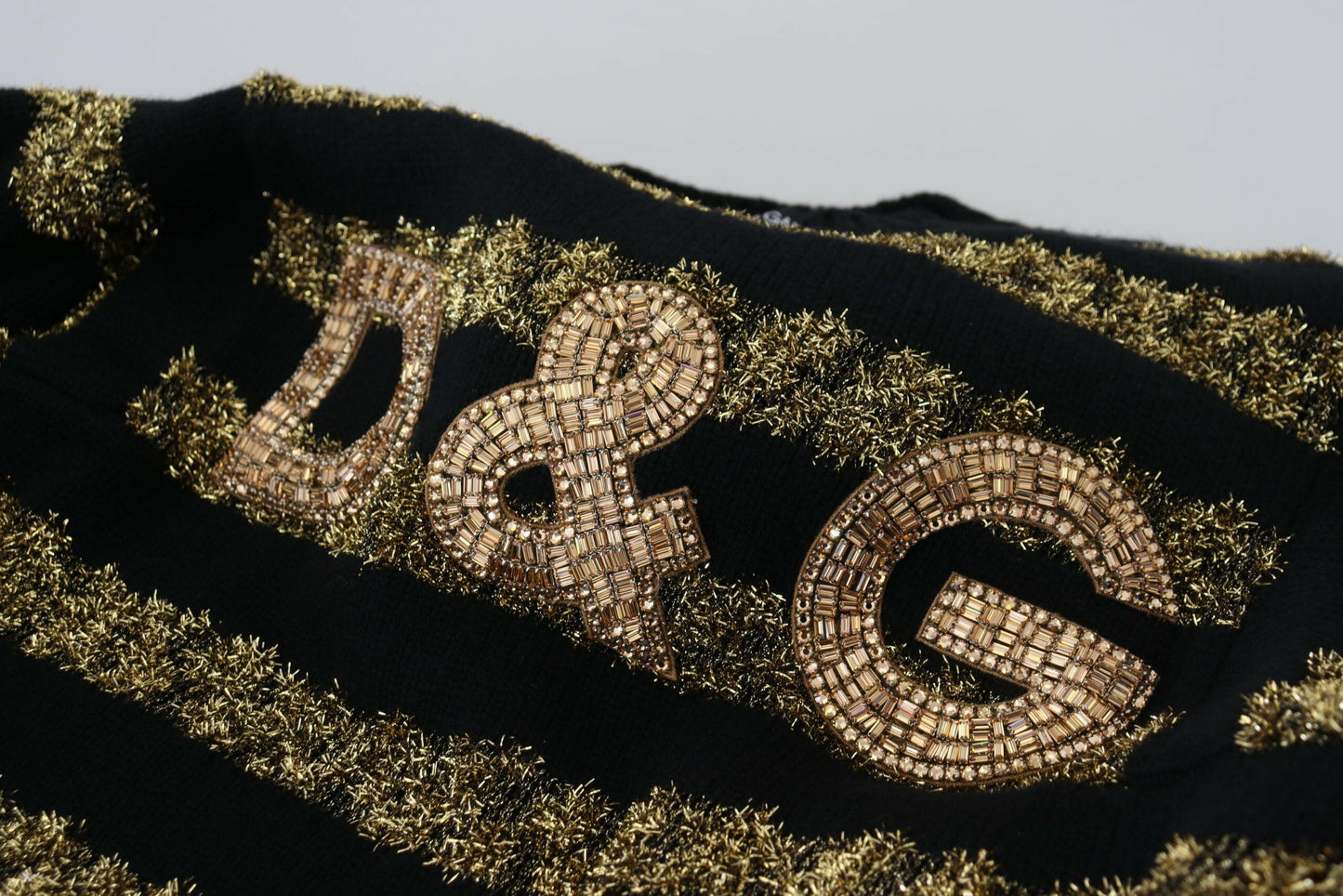 Dolce & Gabbana Black Gold D&G Crystal Cashmere Sweater