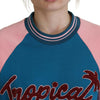 Dolce &amp; Gabbana Blau-Pink Queen Pailletten-Kristallpullover