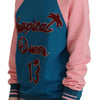 Dolce &amp; Gabbana Blau-Pink Queen Pailletten-Kristallpullover
