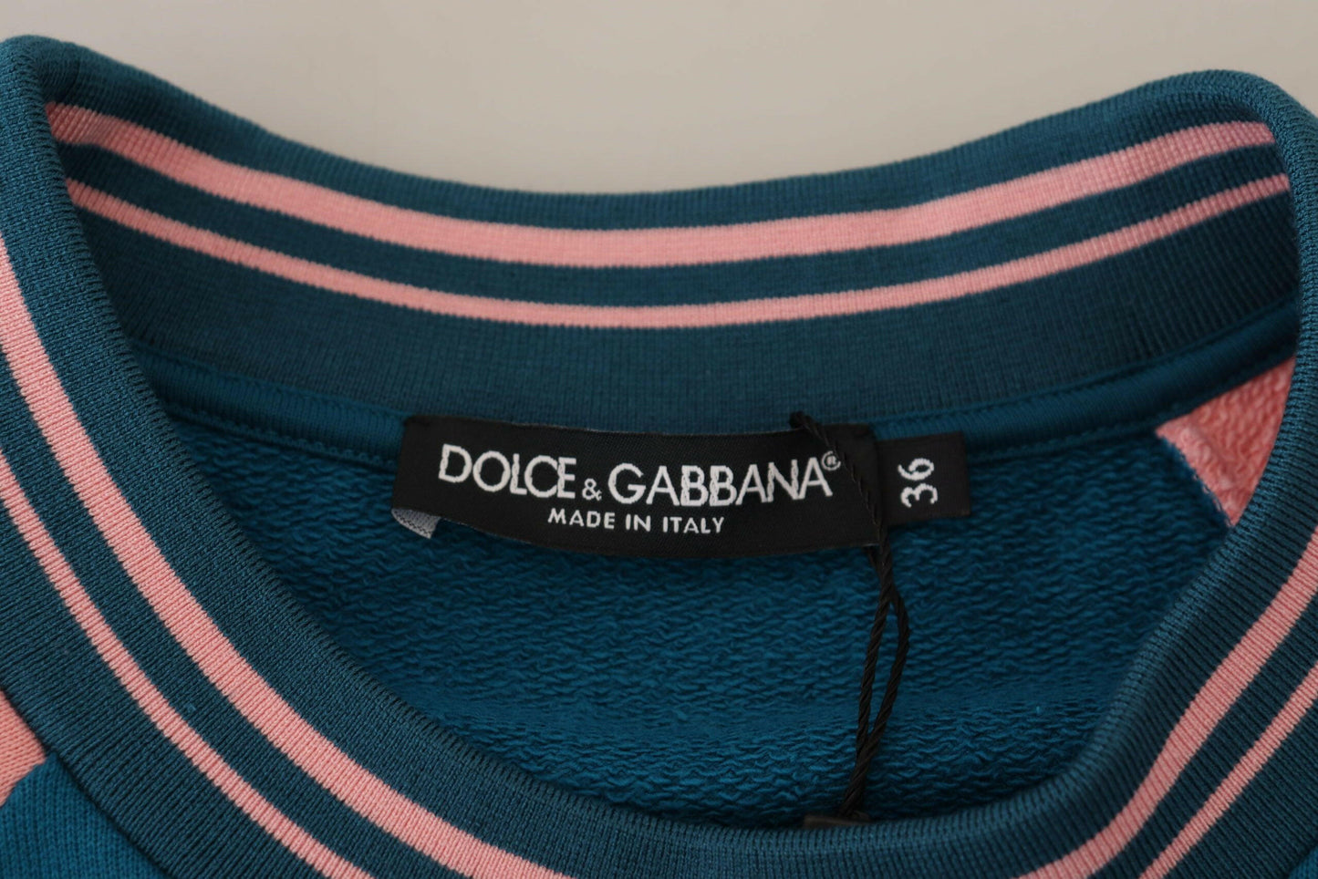 Dolce &amp; Gabbana Blau-Pink Queen Pailletten-Kristallpullover