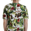 Dolce &amp; Gabbana Rundhals-Baumwoll-Top-Bluse Obst-T-Shirt