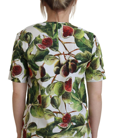 Dolce &amp; Gabbana Rundhals-Baumwoll-Top-Bluse Obst-T-Shirt