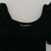 Dolce & Gabbana Black Tank Top Blouse Tassle Cotton Blouse