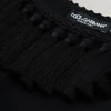 Dolce & Gabbana Black Tank Top Blouse Tassle Cotton Blouse