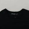 Dolce &amp; Gabbana Schwarze T-Shirt-Bluse mit Quasten aus Baumwolle