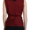Dolce & Gabbana Bordeaux Silk Stretch Top Vest Blouse