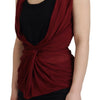 Dolce & Gabbana Bordeaux Silk Stretch Top Vest Blouse