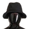 Dolce &amp; Gabbana Grauer Fedora-Trilby-Cappello-Hut aus Schurwolle mit Logo