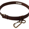 Dolce & Gabbana Brown Leather Gold Metal Buckle Carabiner Belt