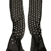 Dolce & Gabbana Black Crystal Elbow Length Cotton Tulle Gloves